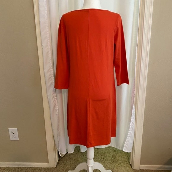 Garnet‎ Hill-Favorite A Line Dress-3/4 Sleeve-Burnt Orange-Women's Size Medium - Picture 3 of 8